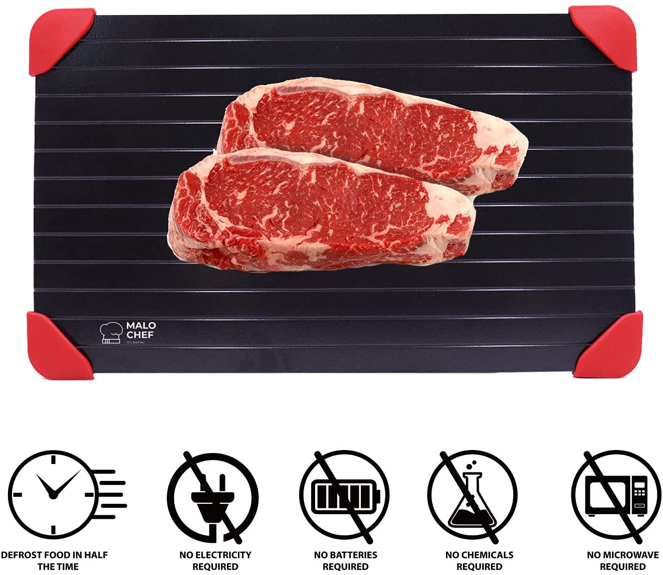 Defrosting Tray for Frozen Meat & Accessory Set 