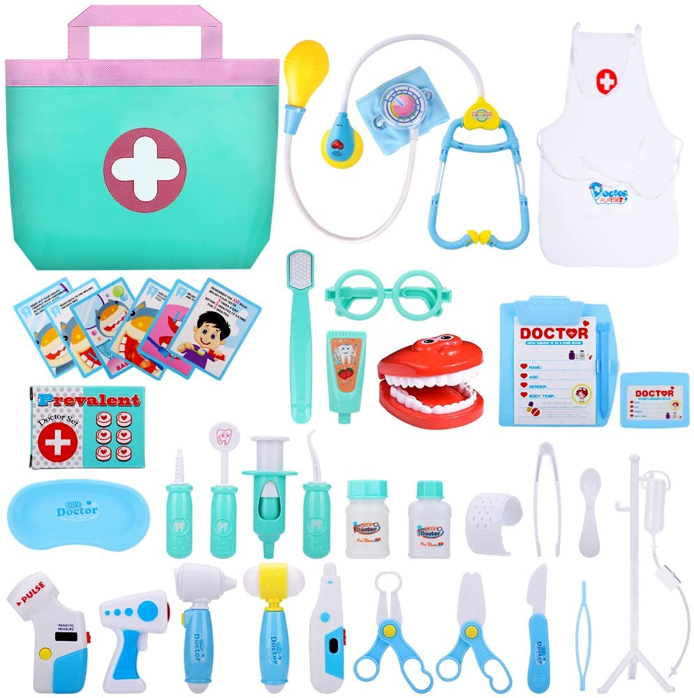 Doctor Kit Play Sets for Kids, 38 Pieces Dentist Toys