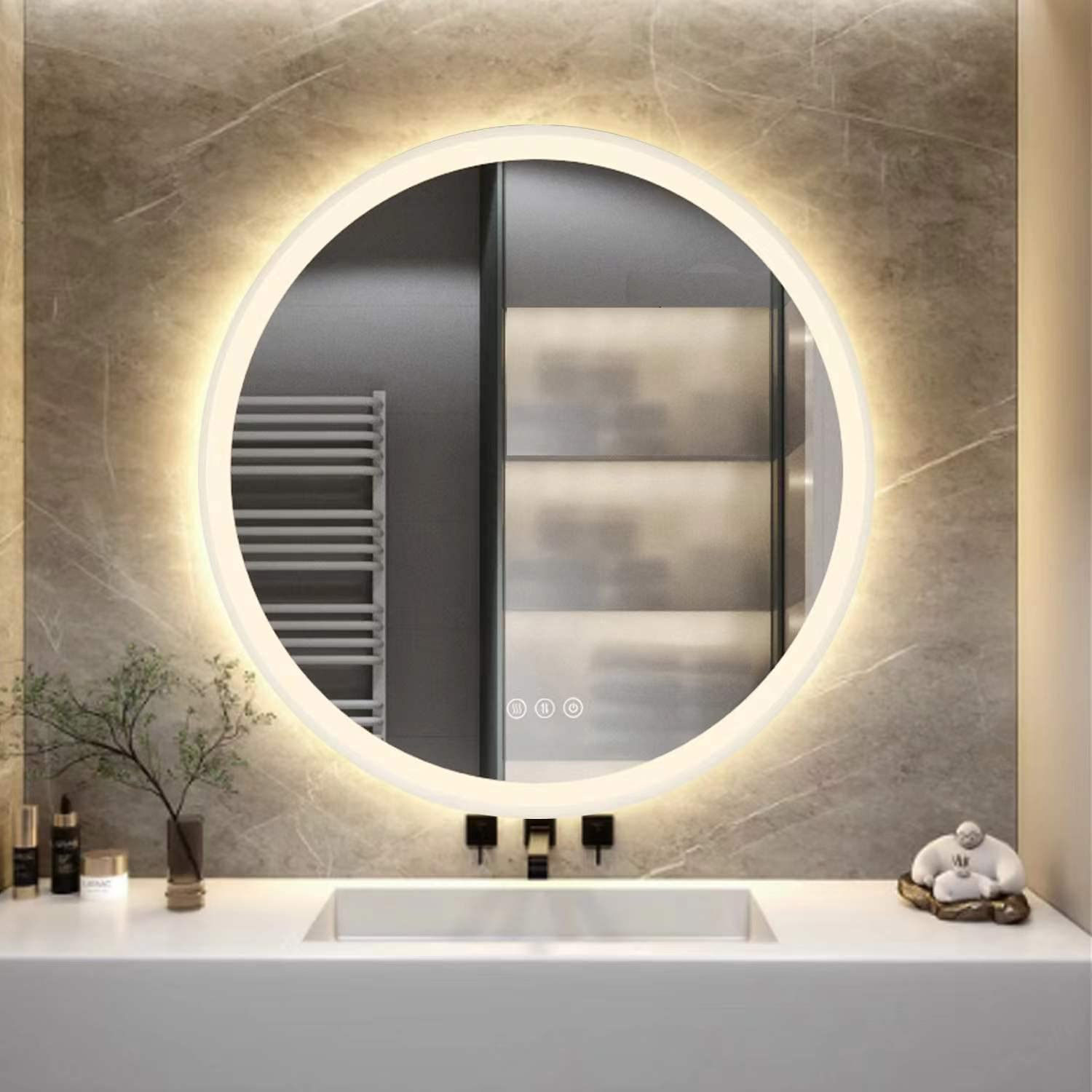 LED Lighted Oval Bathroom Mirror