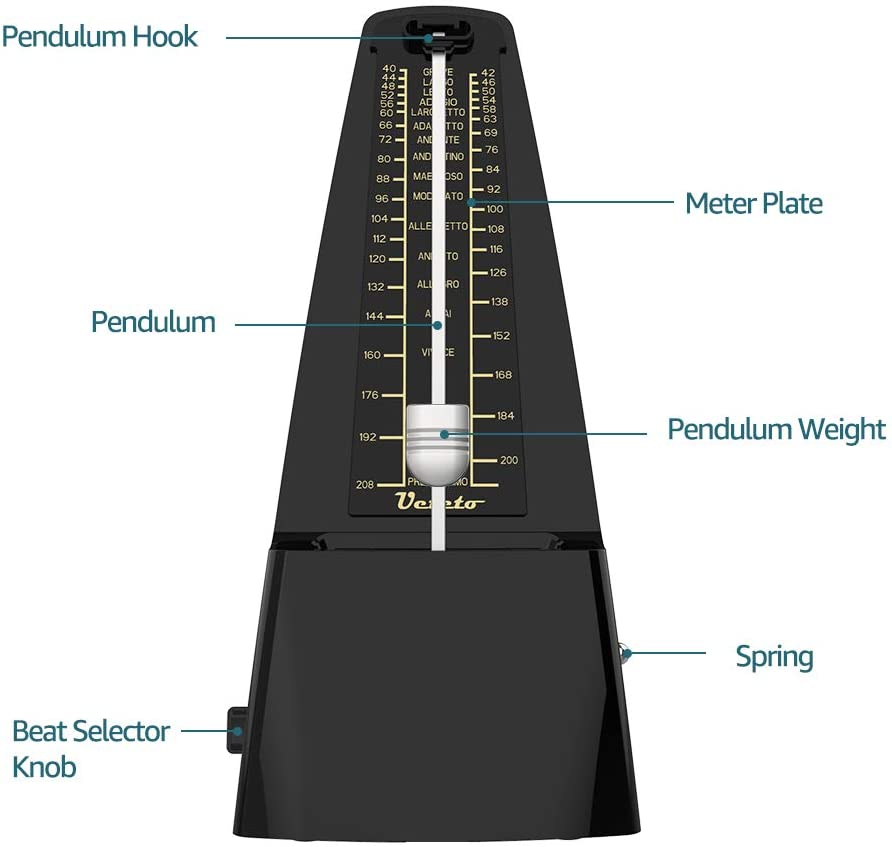 Black/Loud Sound Mechanical Metronome