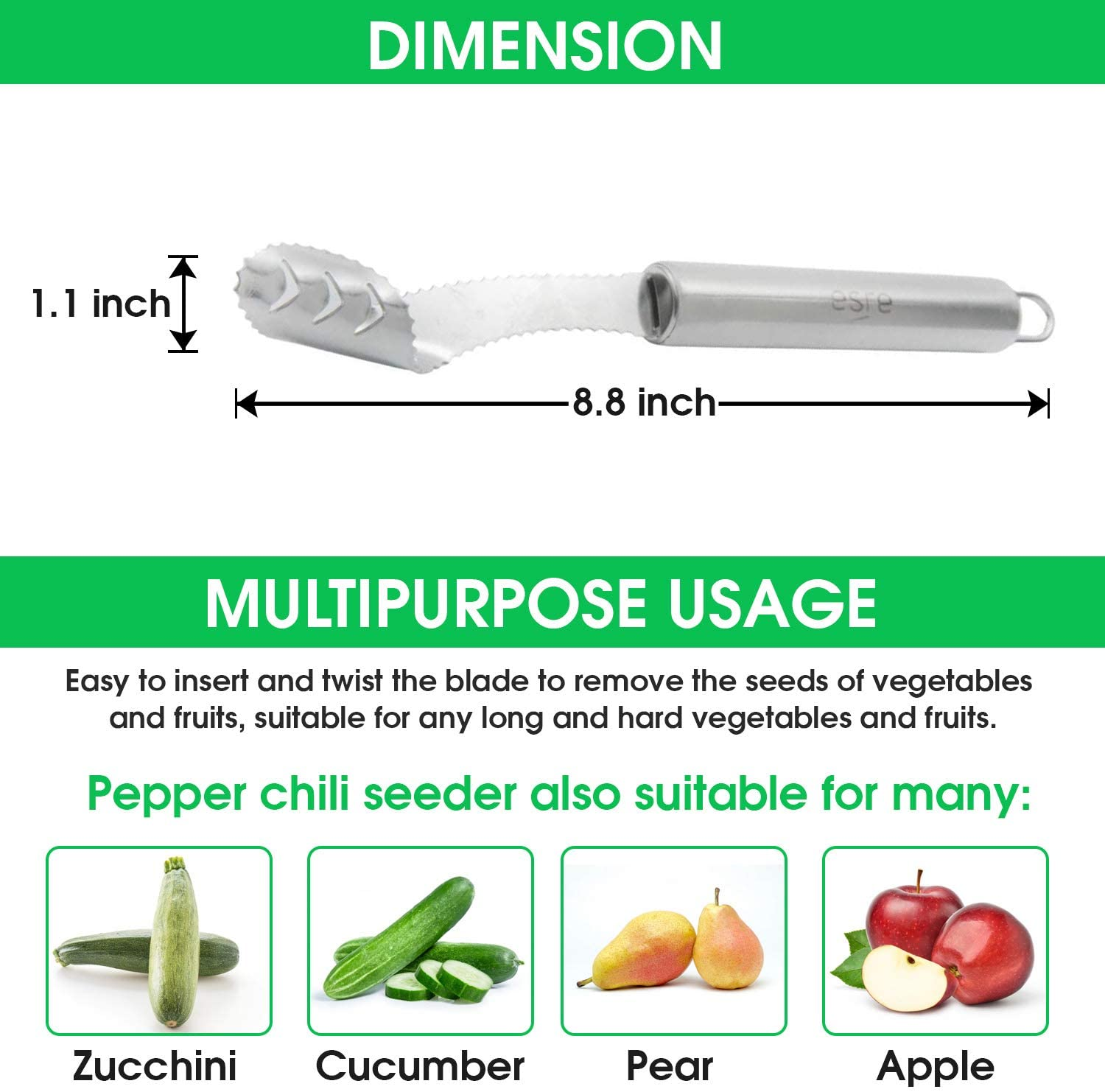 Stainless Steel Pepper Core Remover