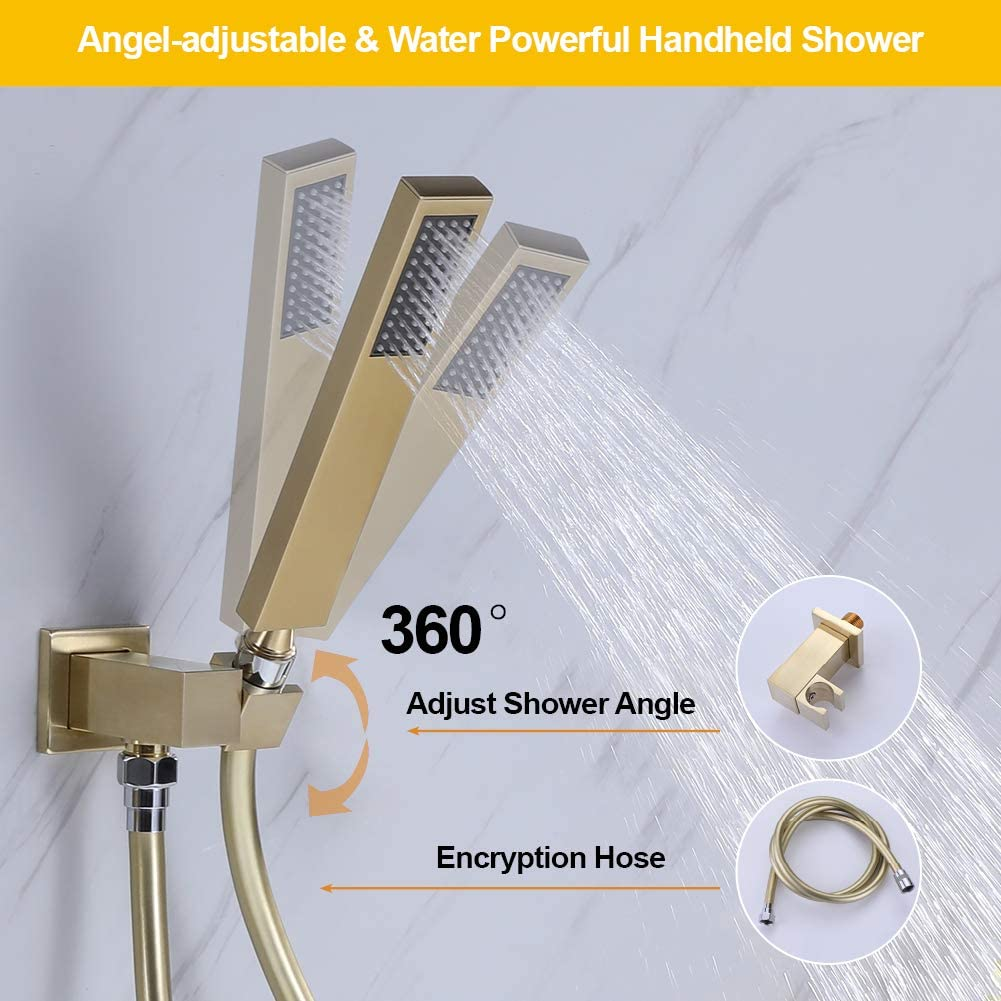 Wall Mount Bathtub Faucet with Handheld Shower