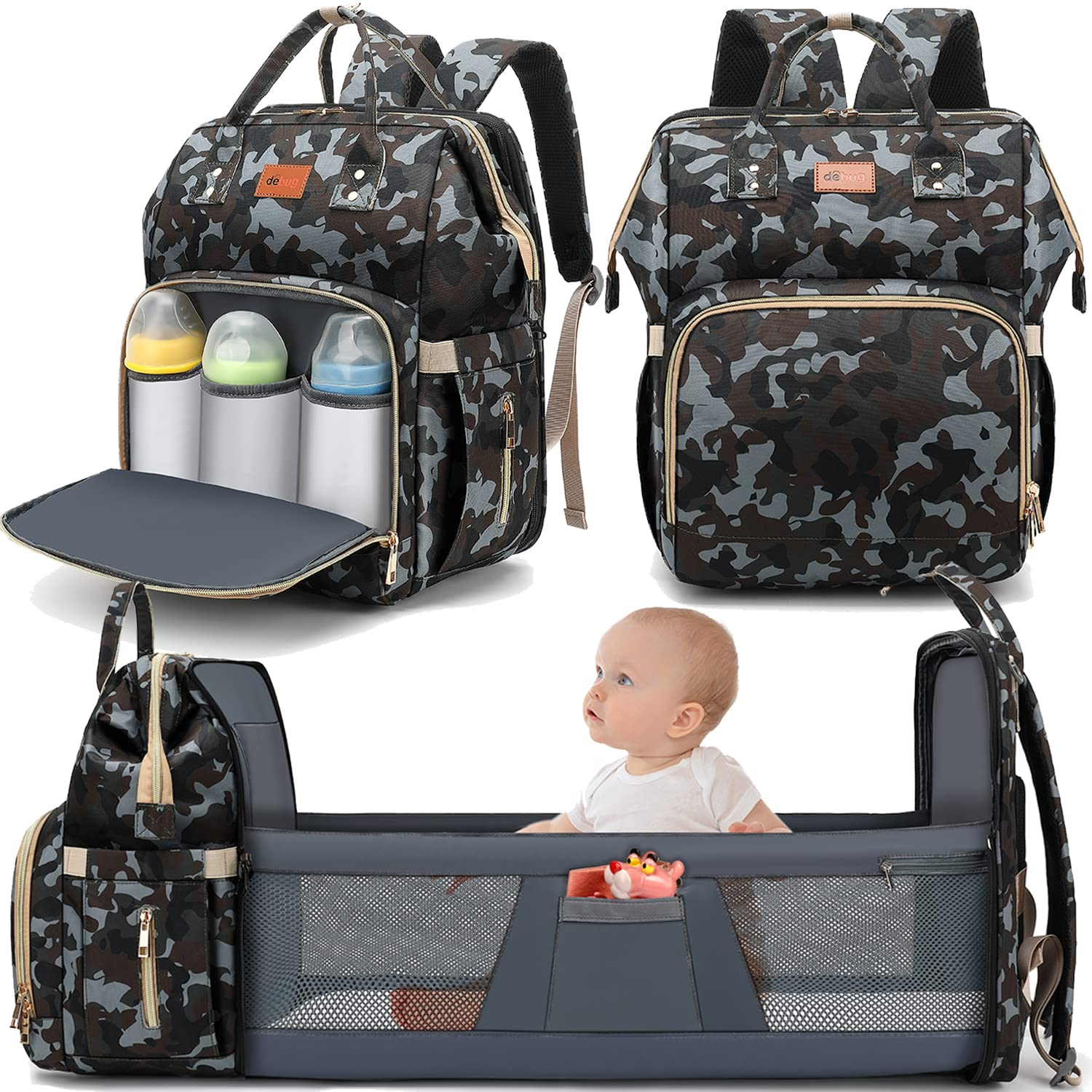 Baby Diaper Backpack with Changing Station