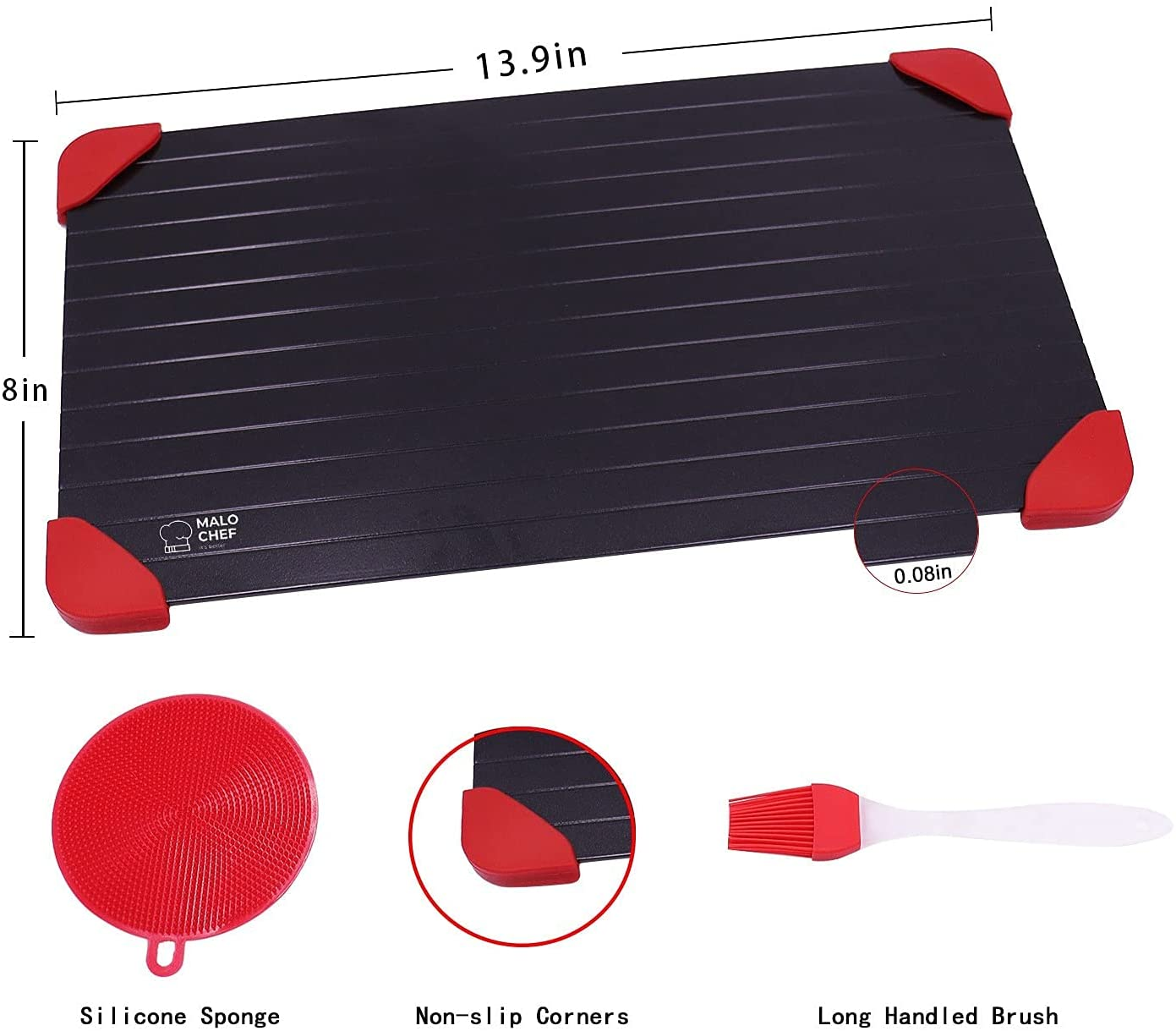 Defrosting Tray for Frozen Meat & Accessory Set 