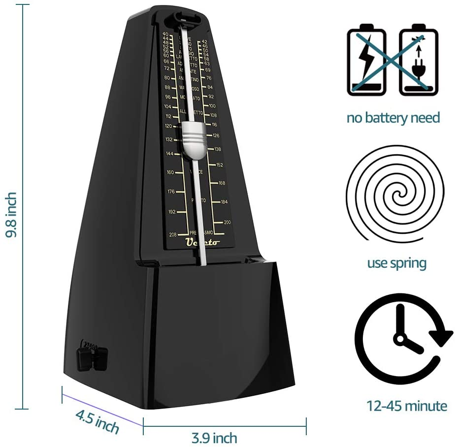 Black/Loud Sound Mechanical Metronome