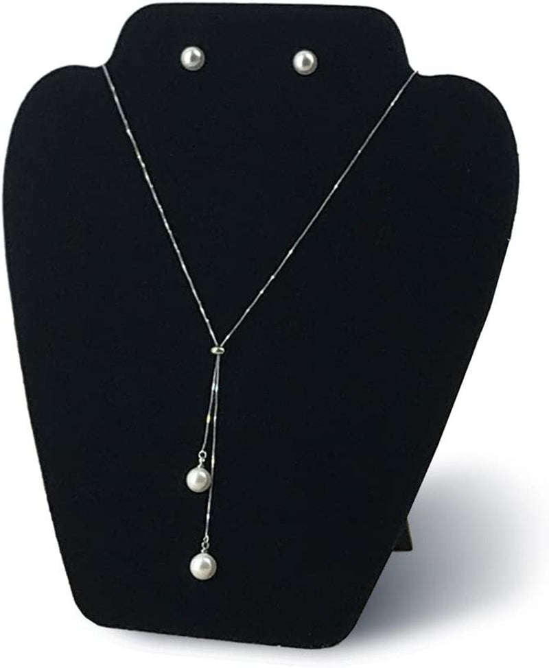 6 Pieces Black Velvet Necklace Display, Jewelry Display for Selling and Shows, Necklace Easel Stand, Collapsible Jewelry Bust Stand, Reinforced Bracket (7 3/8" W X 8 2/8" H)