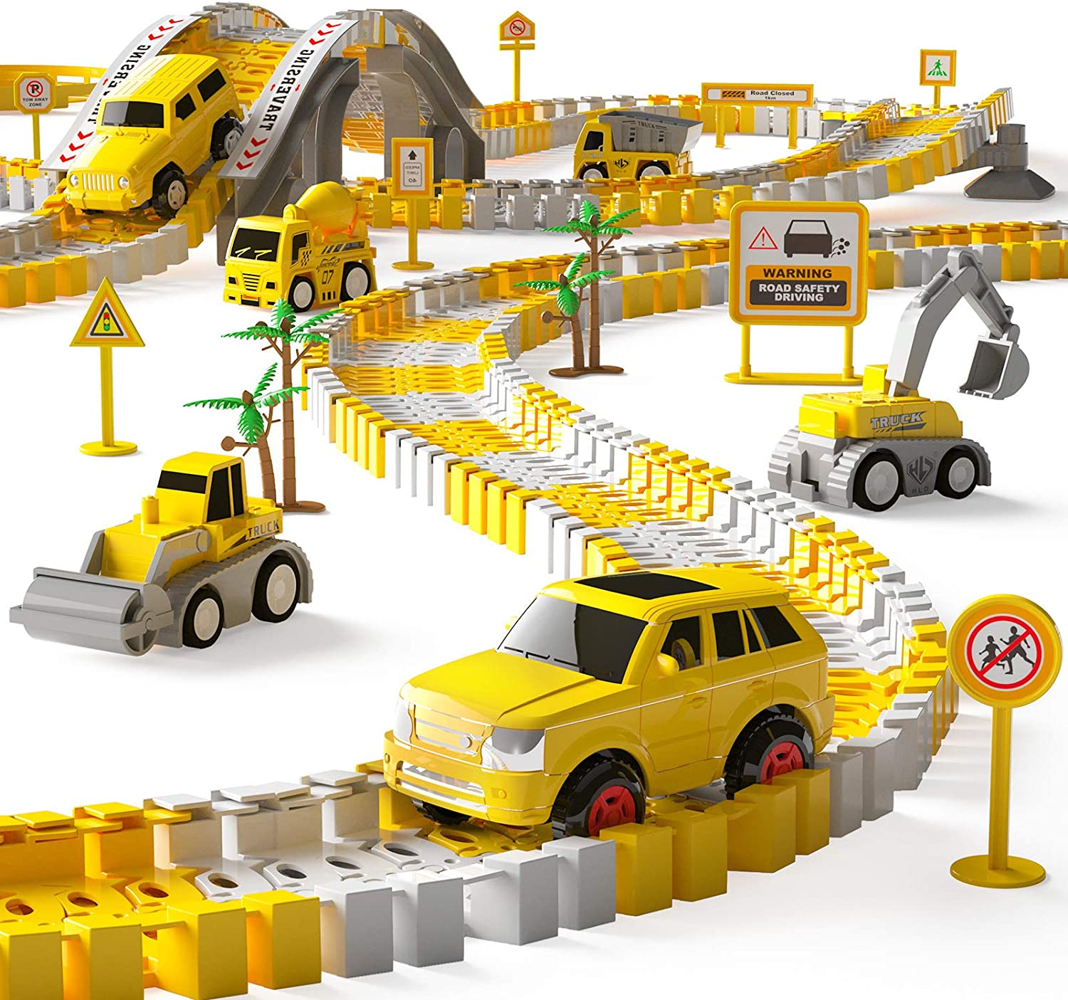 Construction Car and Flexible Track Playset