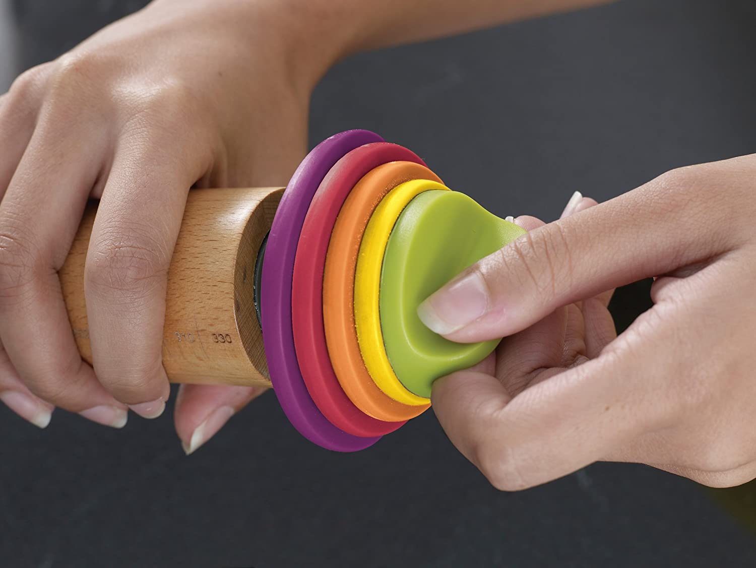 Adjustable Rolling Pin with Removable Rings