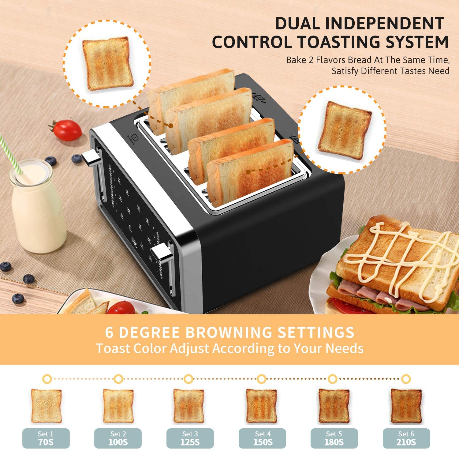 Led Display Touchscreen Bagel Toaster