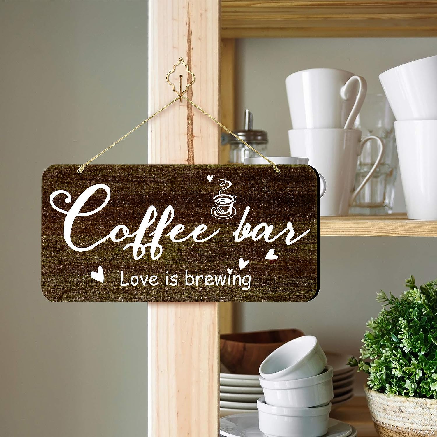 Rustic Wood Coffee Sign 