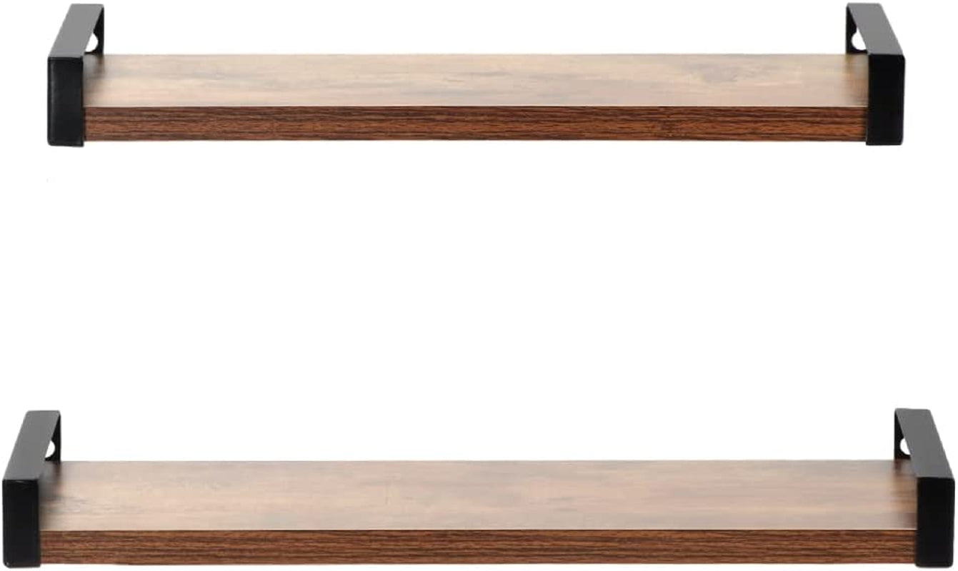 23.6 Inches Wall Shelves Set of 4, Rustic Wood Floating Shelf for Bderoom, Living Room, Kitchen Storage