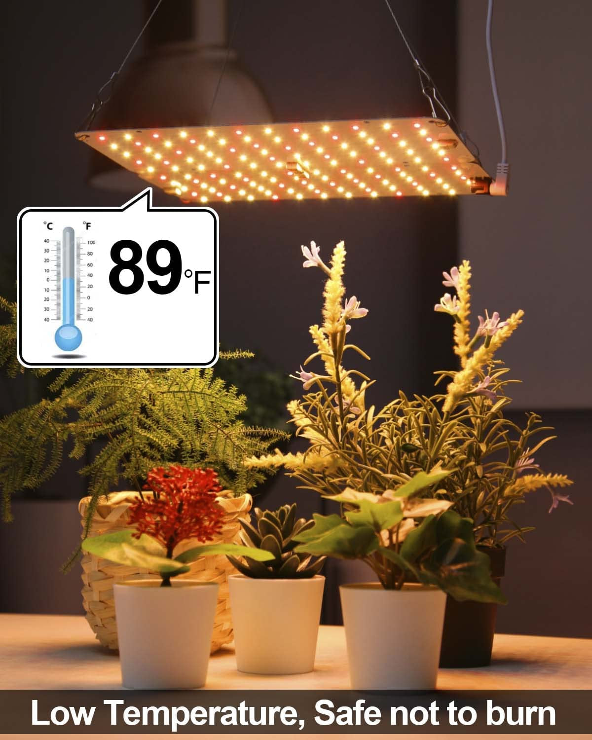 Grow Light, 2Pcs Ultra-Thin Plant Light for Indoor Plants, 20W Full Spectrum LED Plant Grow Light with On/Off Switch, DIY Hanging Plant Growing Lamps for Seed Starting, Succulents, Veg, Herbs