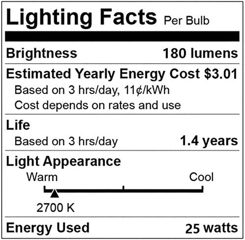 Wax Warmer Bulbs,G50 25 Watt Light Bulbs for Wax Warmer & Full Size Scentsy Warmer,G16.5 Globe Candelabra E12 Base Incandescent Clear Light Bulbs for Wax Warmer,Dimmable,2700K Warm White,6 Pack