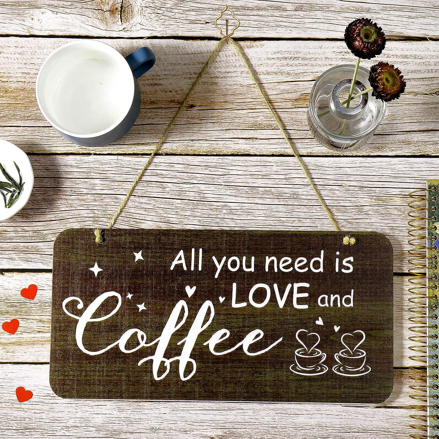 Rustic Wood Coffee Sign 