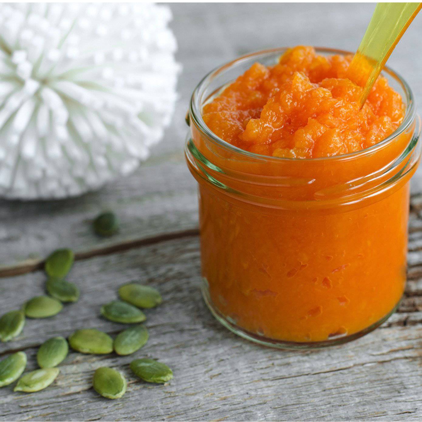 A jar of Organic Pumpkin & Flaxseed Enzyme Face Mask for skin brightening, 2 oz/60 mL.