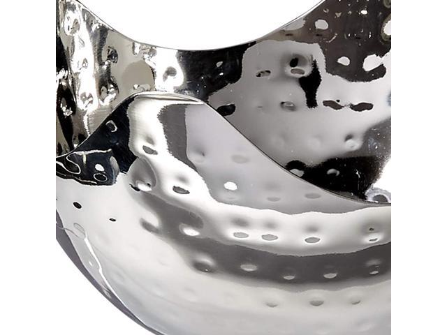 An Elegance Hammered 6-Inch Stainless Steel Bowl, 6" x 6" x 3" with a pattern on it.