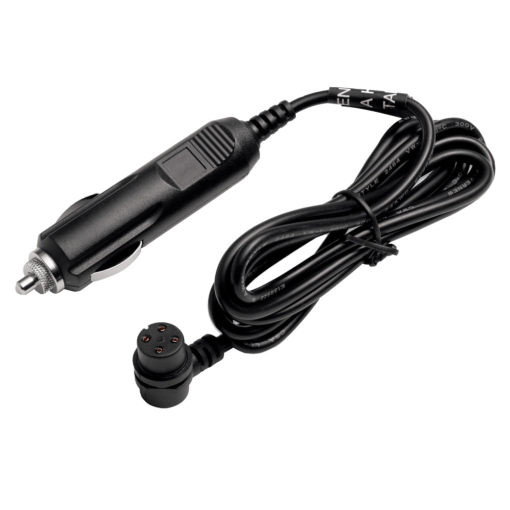 A black Garmin 12V Adapter Cable f-Cigarette Lighter with a cord attached to it.