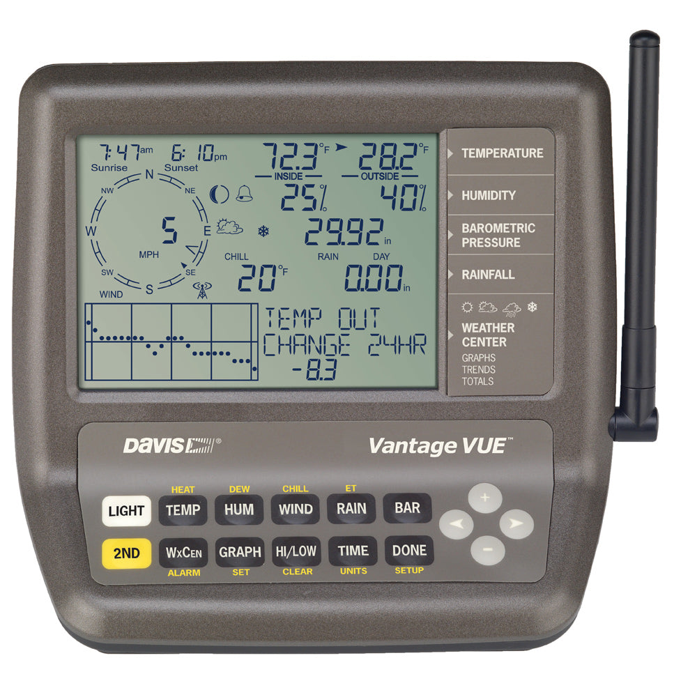 A Davis Instruments Vantage Vue® 2nd Station Console-Receiver with a digital display.