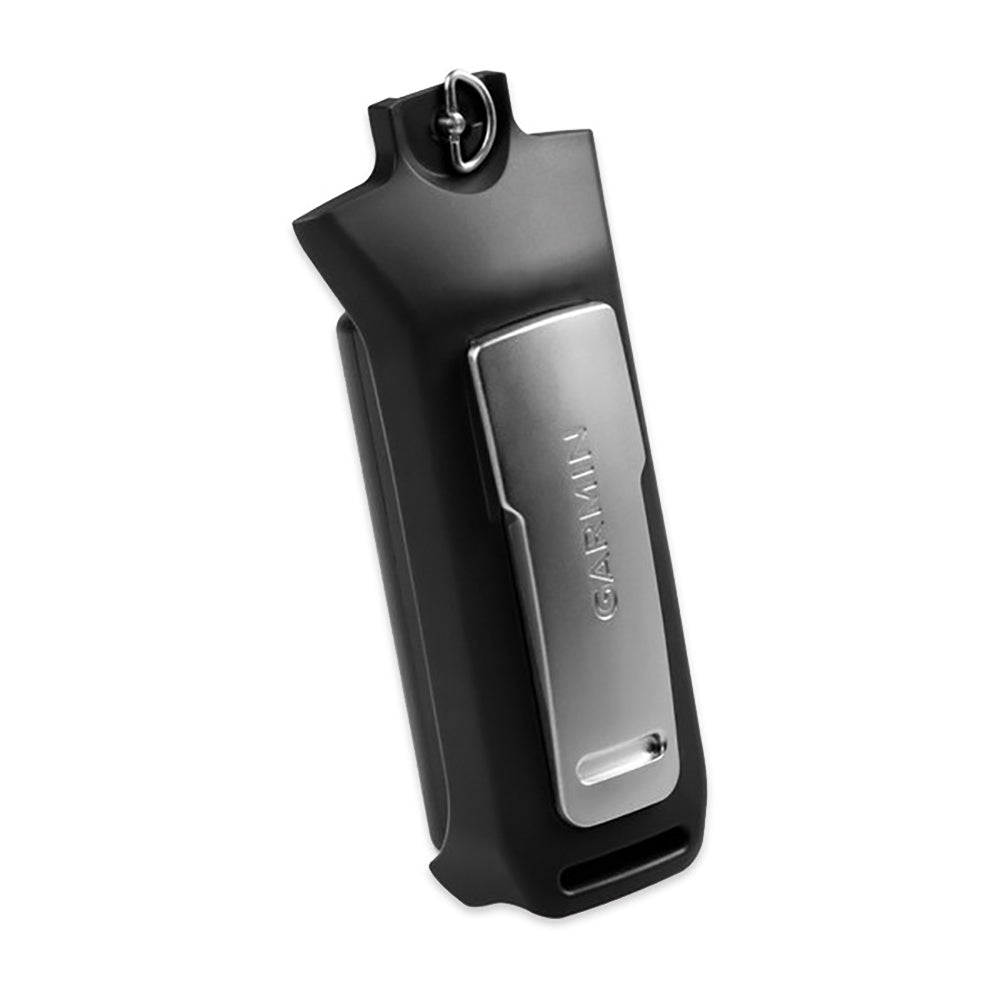 A black Garmin Lithium-ion Battery Pack f-Rino® 6xx - 7xx with a silver case.