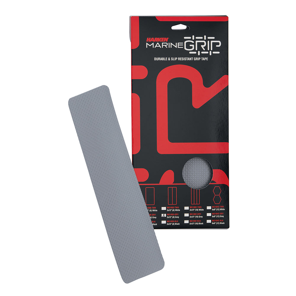A package with Harken Marine Grip Tape - 3 x 12" - Grey - 8 Pieces on it.