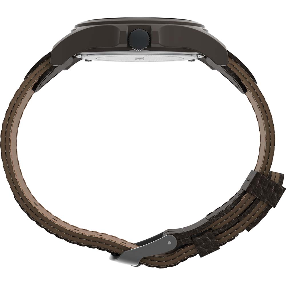 A Timex Expedition Acadia Watch with brown leather strap.