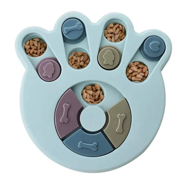 The Brainy Bone - Canine IQ Booster Toy is an interactive toy for dogs featuring a variety of treats.