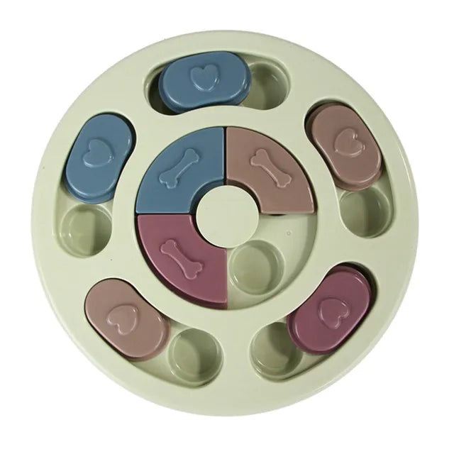 The Brainy Bone - Canine IQ Booster Toy is an interactive toy for dogs featuring a variety of treats.