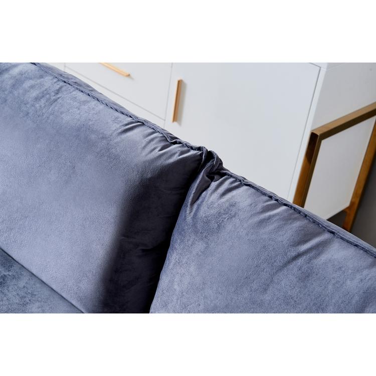 A ModernMazing Velvet Fabric Sofa with Pocket, Size: 180 x 82 x 82cm(Gray) in a living room.