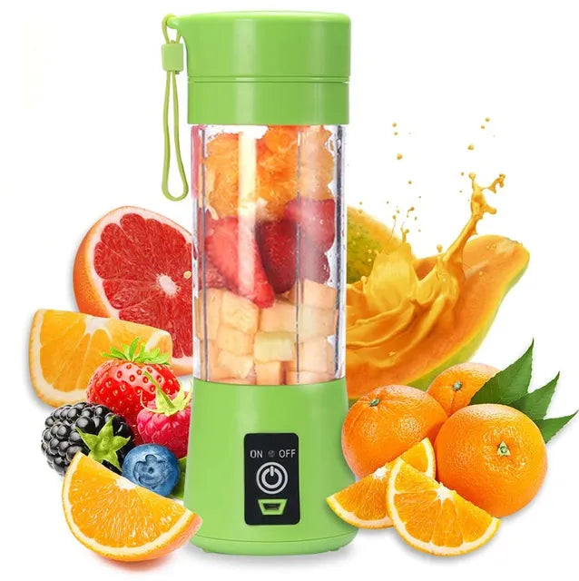 Four SnapSqueeze: Your Mini Power-Juicer with fruit in them for anytime quench.