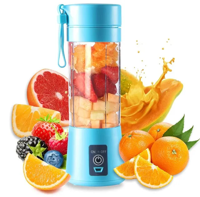 Four SnapSqueeze: Your Mini Power-Juicer with fruit in them for anytime quench.