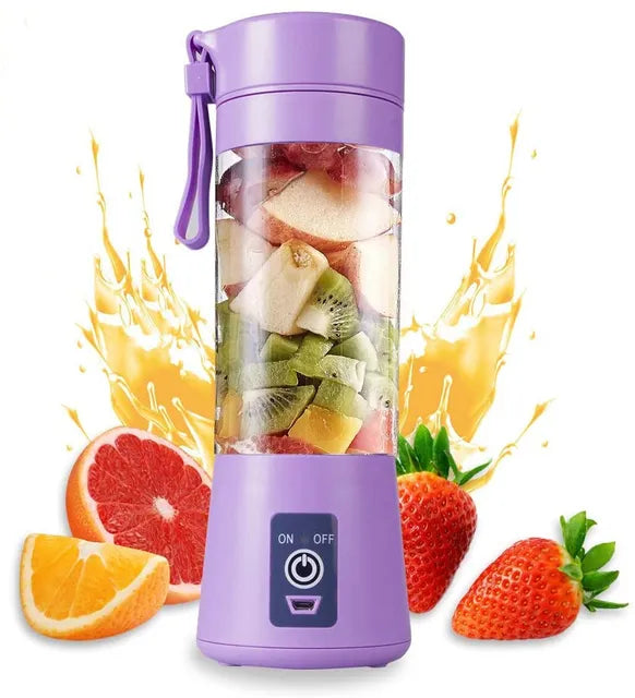 Four SnapSqueeze: Your Mini Power-Juicer with fruit in them for anytime quench.