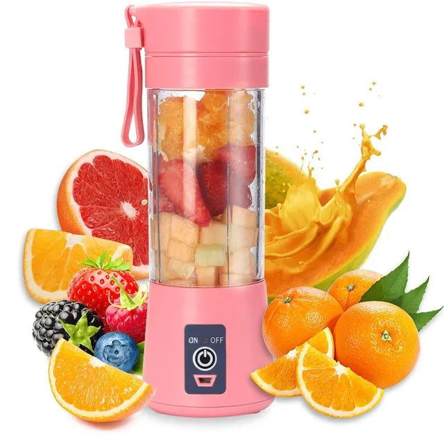 Four SnapSqueeze: Your Mini Power-Juicer with fruit in them for anytime quench.