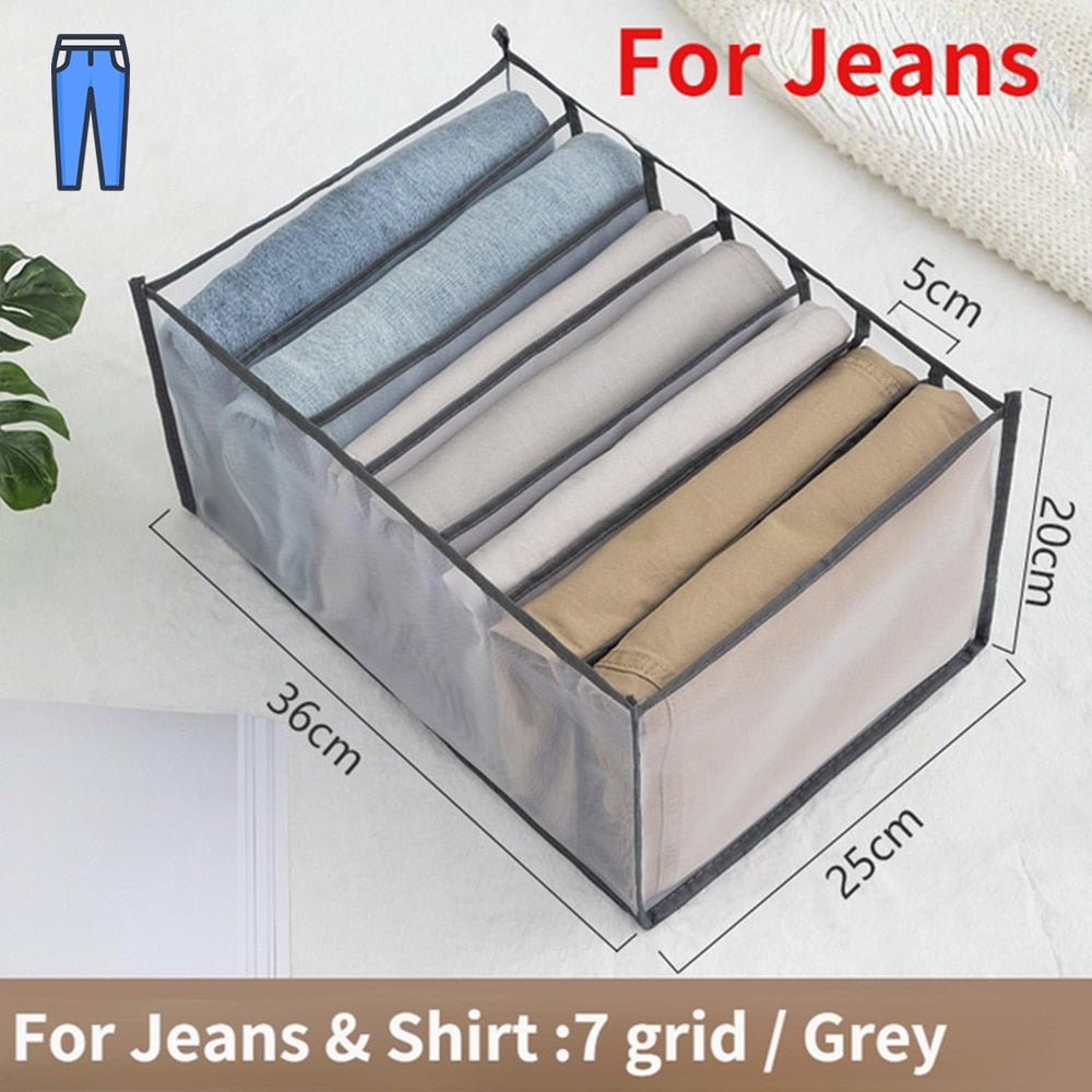 A woman is putting clothes in a ModernMazing Wardrobe Clothes Organizer.