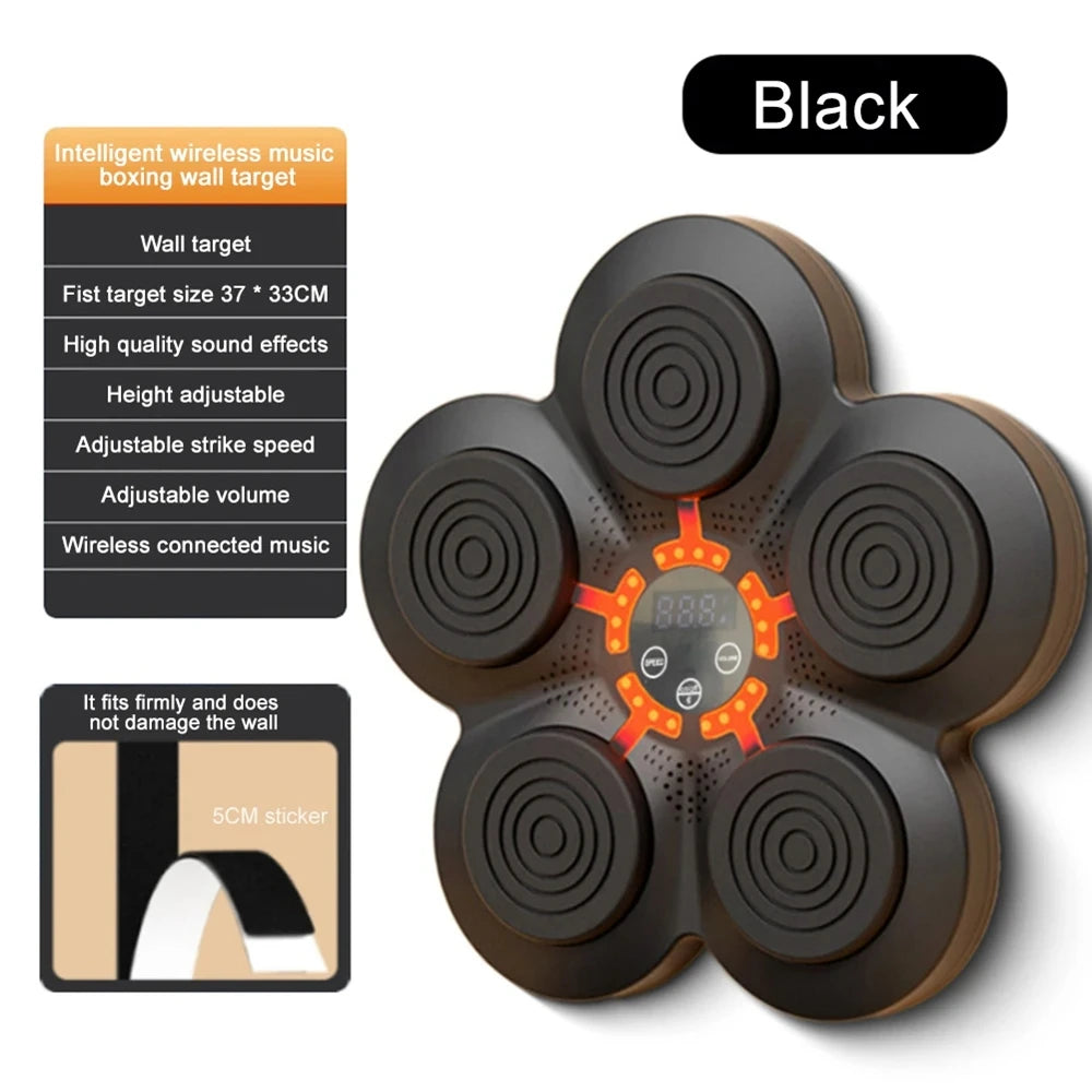 A Smart Music Boxing Machine Wall Target LED Lighted Sandbag Relaxing Reaction Training Target for Boxing Sports Agility Reaction with a flower on it.