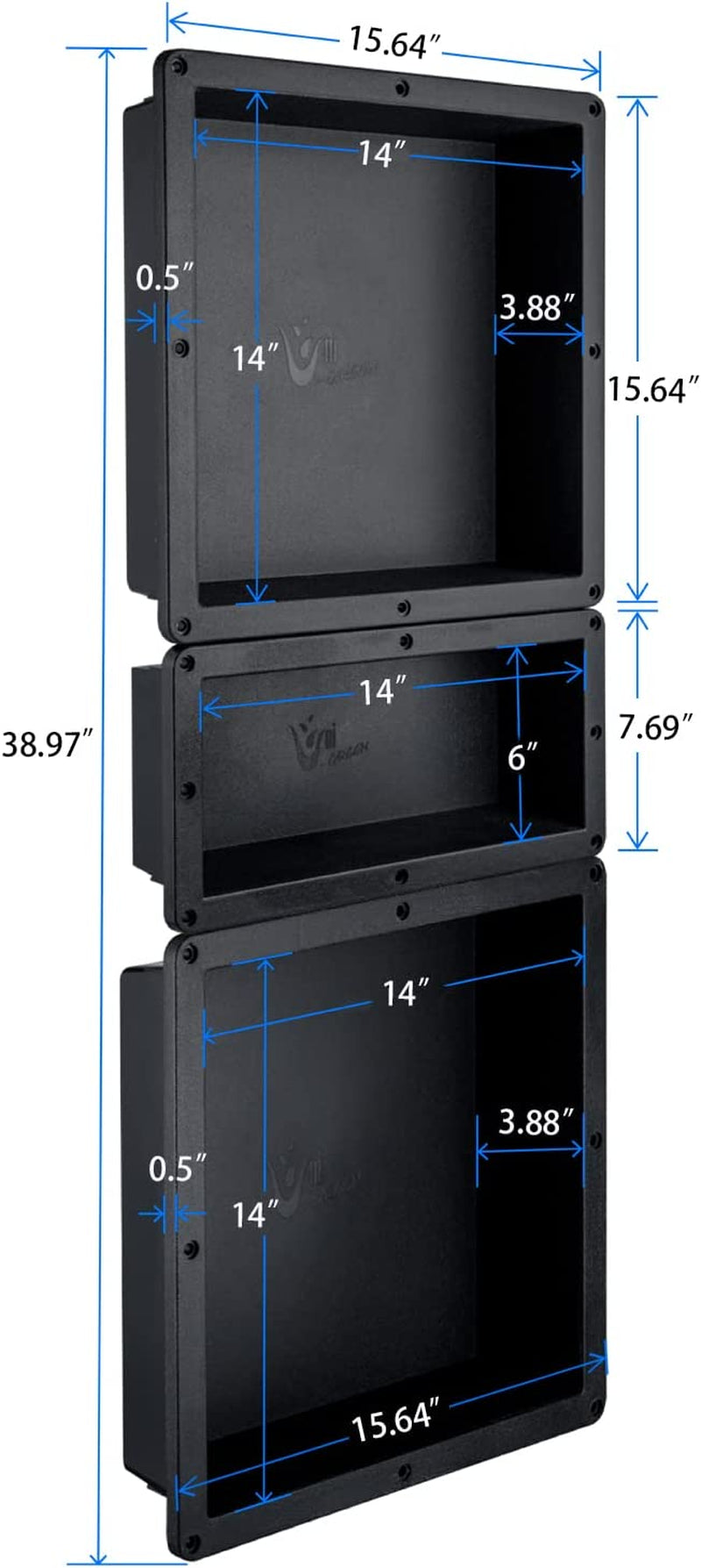 Shower Niche Recessed Shower Shelves, 16" X 40" ABS Plastic Bathroom Soap Niche Multiple Storage and Large Space, Best for Bath DIV