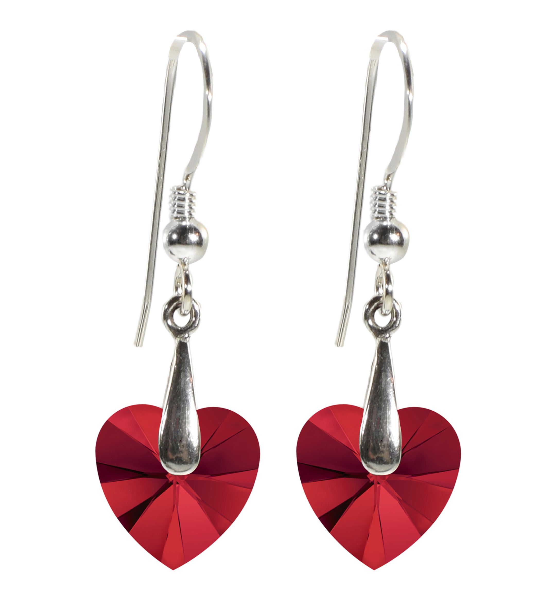 A close-up of a purple Swarovski crystal in a 925 Sterling Silver I Love You Heart Pendant Necklace Set 24k Gold Inscribed in 12 Languages.