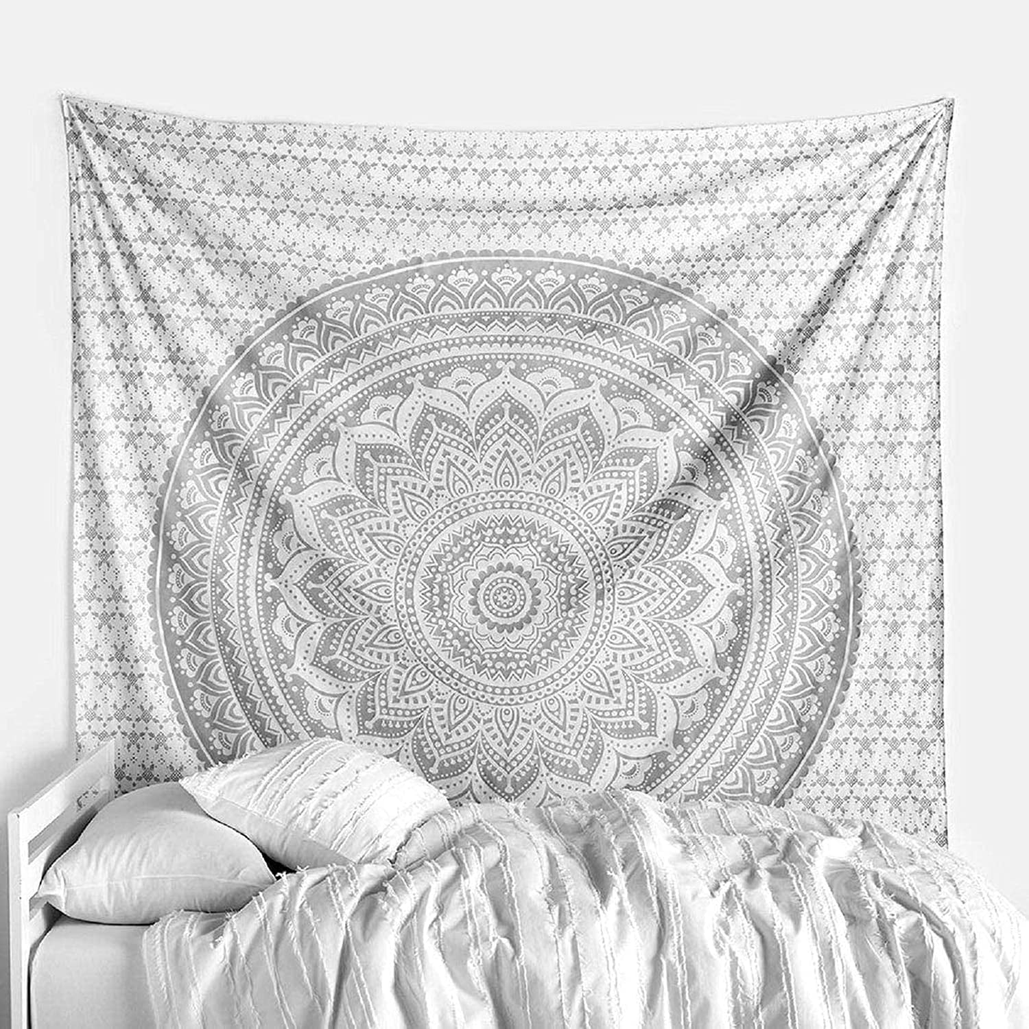 Top Selling Original Gold Mandala Ombre Tapestry Wall Hanging, Boho Bohemian Hippie Tapestries/Indian Cotton Dorm Decor Golden Twin Bedspread/Meditation Yoga Mat Rug 52X60 Inches