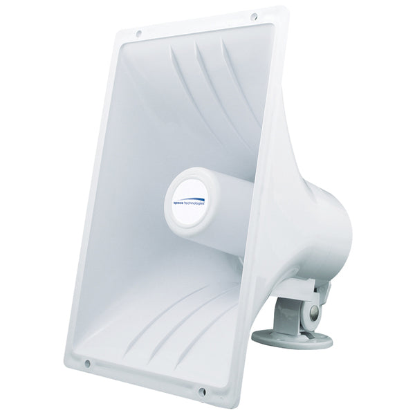 A Speco 6.5" x 11" weatherproof PA speaker on a white background.