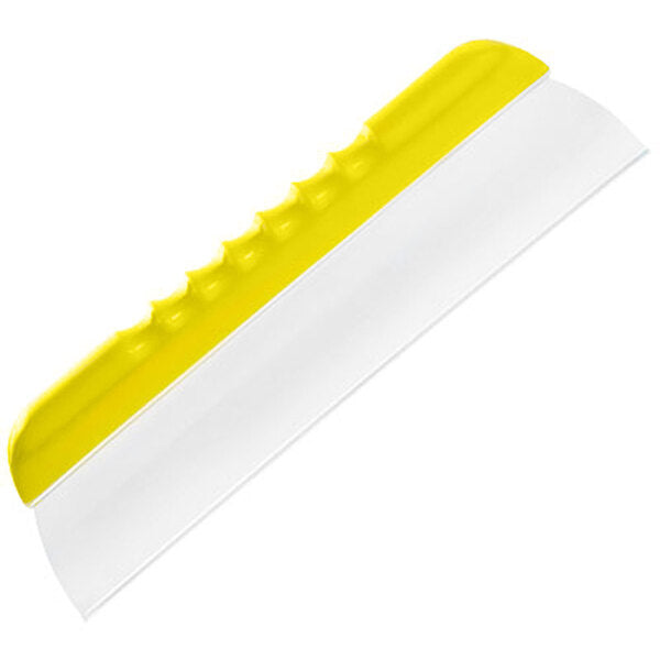 A yellow and white Swobbit Flexi-Gel Water Blade - 12" on a white background.