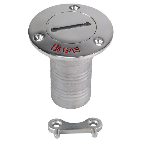 A Whitecap Hose Deck Fill 1-1/2" Hose - Gas with a nut and bolt.