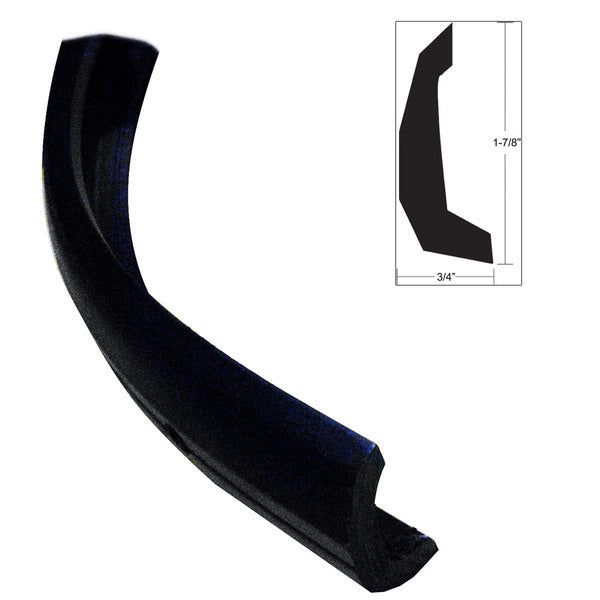 A picture of a TACO Semi-Rigid Rub Rail Kit - Black w/No Insert - 30' for a car.