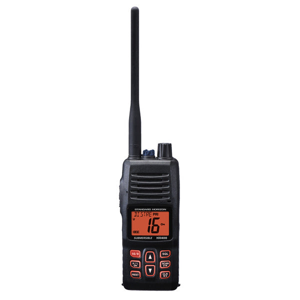 A Standard Horizon HX400IS Handheld VHF - Intrinsically Safe on a white background.