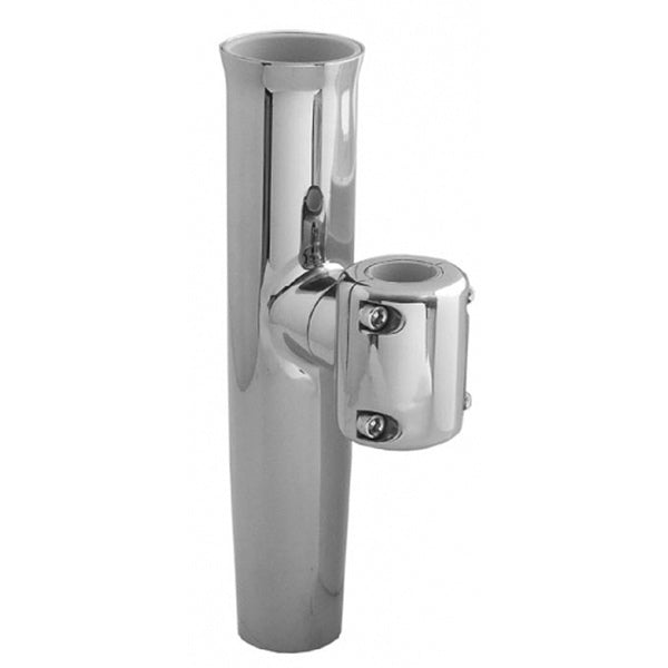 An image of a TACO Stainless Steel Clamp-On Adjustable Rod Holder - 1-1/16" & 1-5/16" O.D. (Pipe), 1-1/4" O.D. (Tube) on a white background.