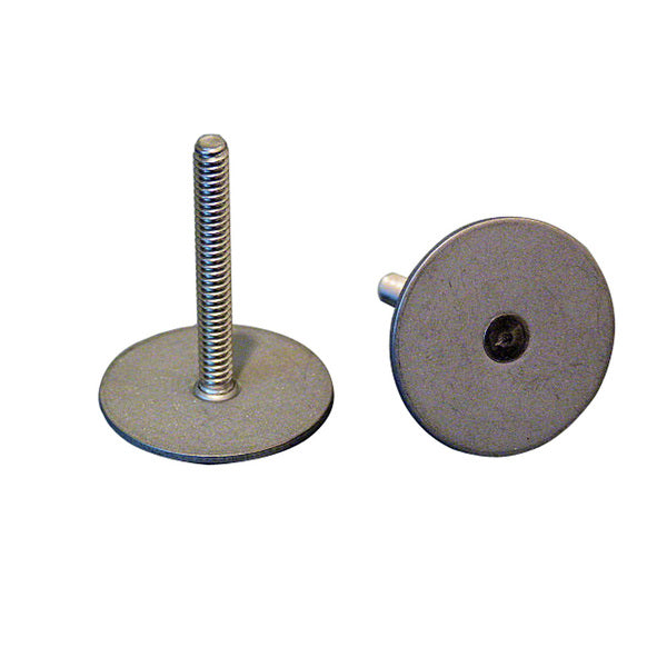 Two Weld Mount 1.5" Tall Stainless Steel Stud w/#10 x 24 Threads - Qty. 10 on a white background.