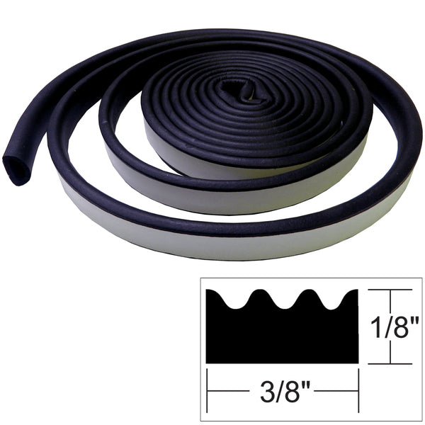A TACO Weather Seal - 10'L x &#8539;"H x &#8540;"W - Black for a door.