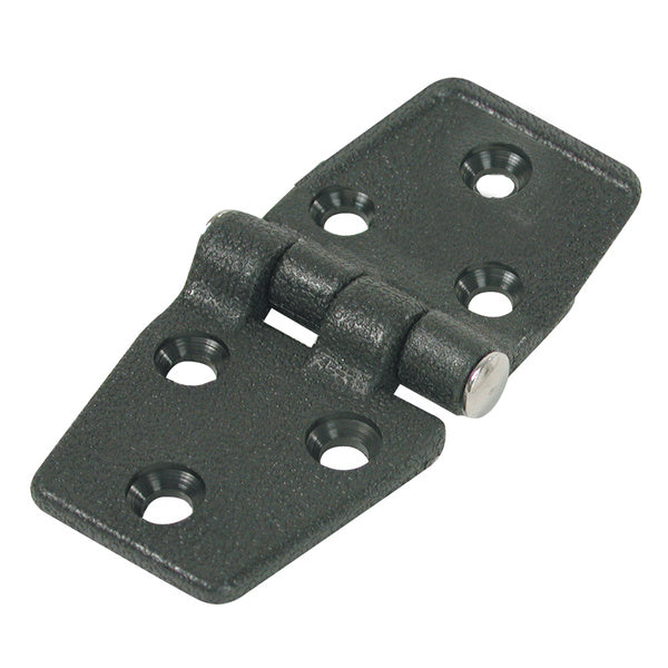 A Whitecap Door Hinge - Black Nylon - 1-1/2" x 3" on a white background.