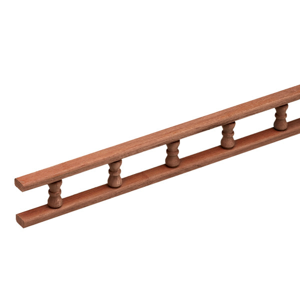 A Whitecap Teak Standard Pin Rail - 5' on a white background.