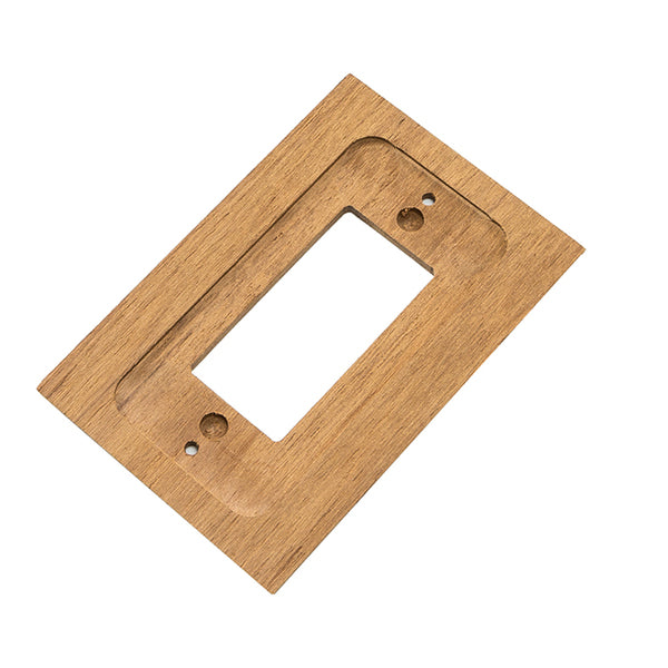 An image of a Whitecap Teak Ground Fault Outlet Cover/Receptacle Plate.