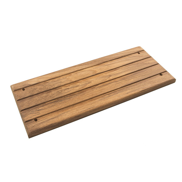 A Whitecap Teak Deck Step - Medium on a white background.