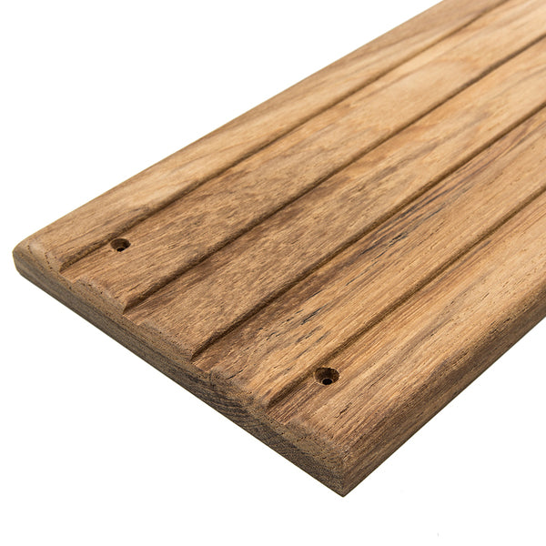 A Whitecap Teak Deck Step - Medium on a white background.